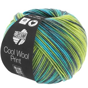 Lana Grossa COOL WOOL  Print | 784-verde amarillento/turquesa/gris verde/octanaje