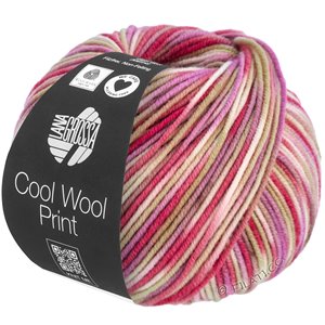 Lana Grossa COOL WOOL  Print | 831-color crudo/beige/rosa vieja/salmón/lila