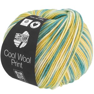Lana Grossa COOL WOOL  Print | 832-color crudo/vainilla/turquesa/octanaje