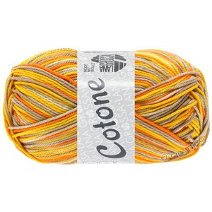 Lana Grossa COTONE  Print/Spray/Mouliné | 337-beige/taupe/amarillo yema/naranja