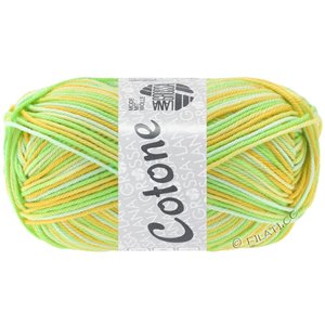 Lana Grossa COTONE  Print/Spray/Mouliné | 349-amarillo/vainilla/verde claro/verde blanco
