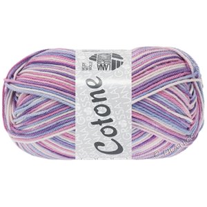 Lana Grossa COTONE  Print/Spray/Mouliné | 354-blanco/rosa/purpura/violeta/azul violeta