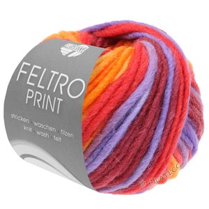 Lana Grossa FELTRO Print | 0388-salmón/frambuesa/purpura/naranja/burdeos